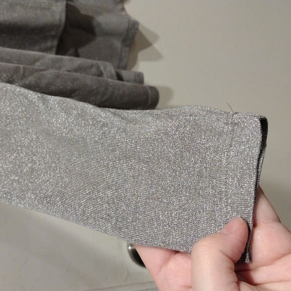 Lauren Ralph Lauren Women's Silver Shimmer Open Front Cardigan Sweater Sz S - Picture 4 of 7